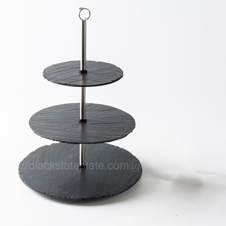 Basi passed factory 3 tier slate cake stand for cakes tapas sandwiches desserts