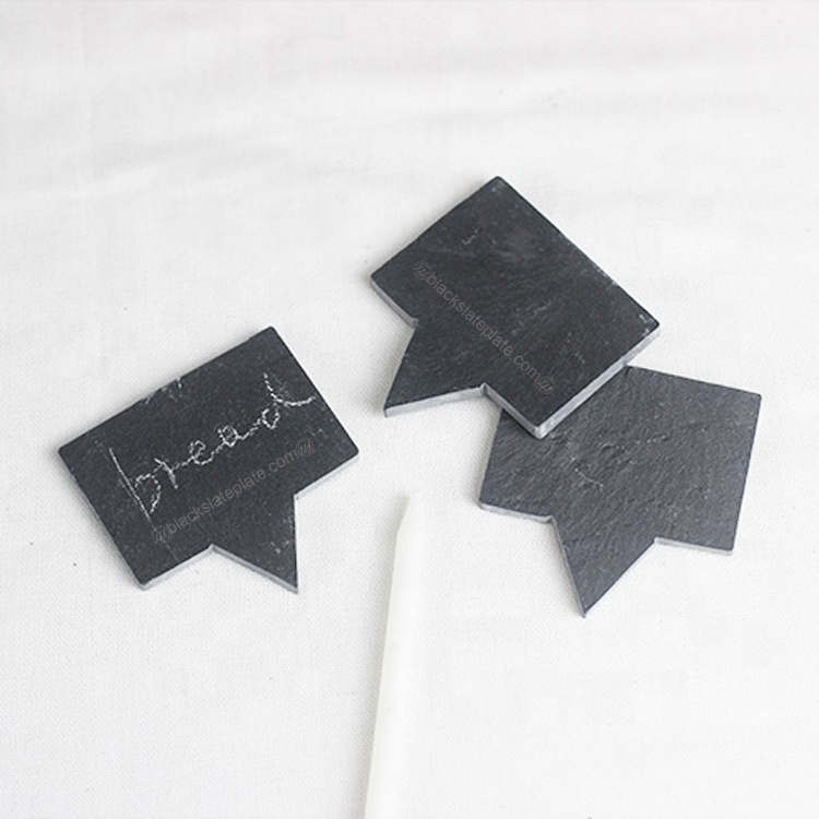 Black wooden slate cheese marker labels with soapstone pencil 