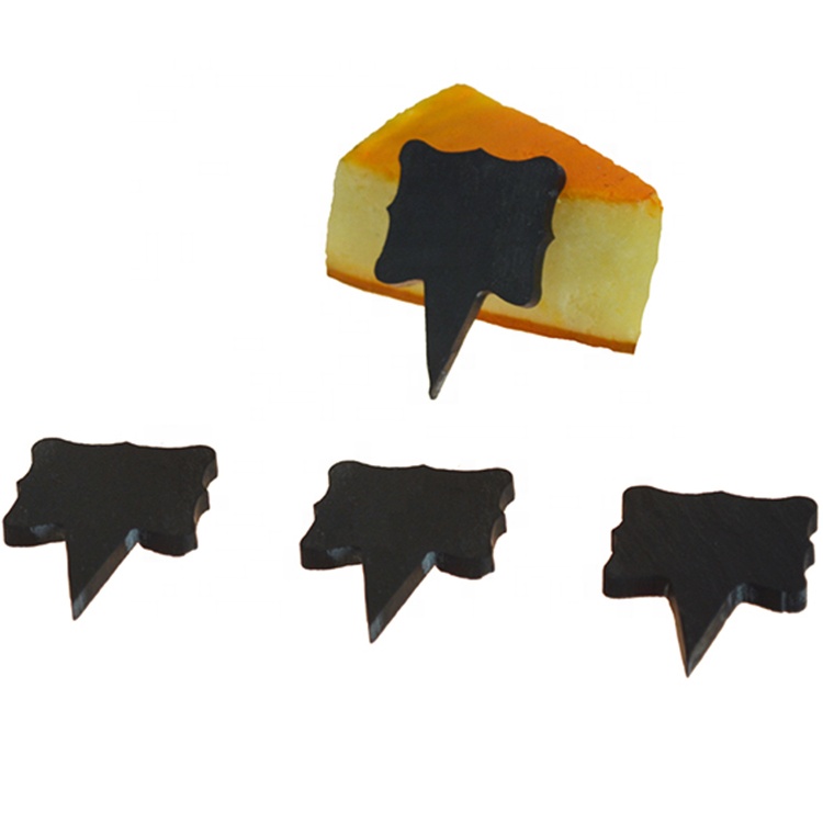 Set of 4 Creative black slate cheese marker labels tags